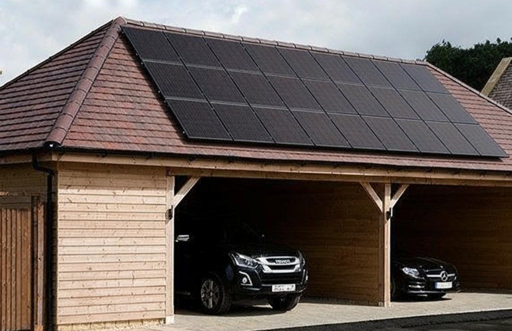 carbarns-with-solar timber car port